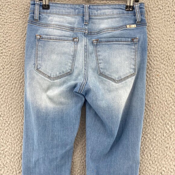 KanCan Jeans Women 1 24 Caroline Blue Ankle Skinny Distressed Light Wash Stretch - Picture 4 of 12